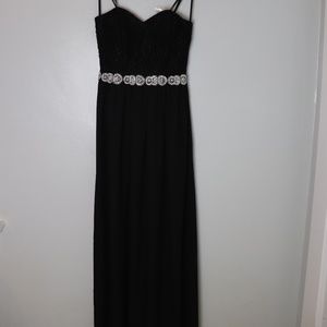 Black strapless prom dress